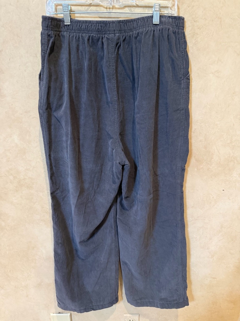 Pappagallo Wide-Leg gray Pull-On Pants xl corduroy - Picture 4 of 5